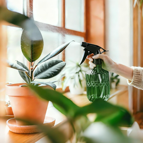 Adjustable nozzle glass gardening spray bottle