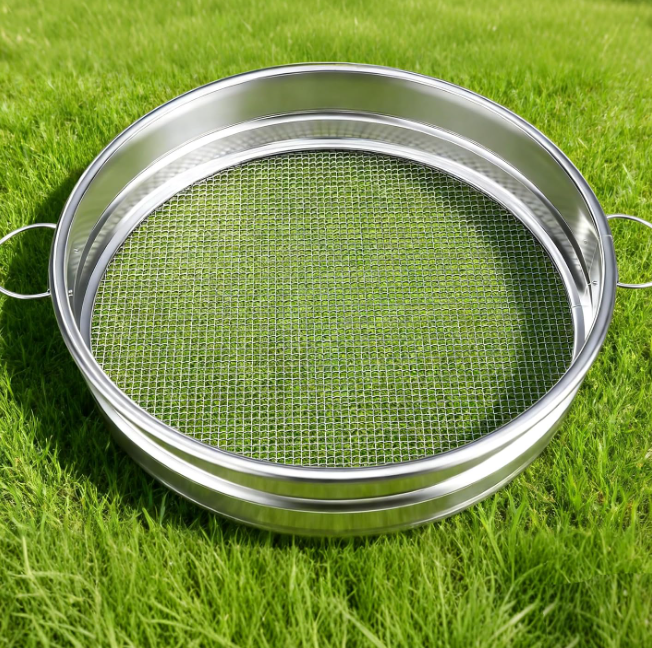 Large metal soil sieve with handle, suitable for filtering garden soil, compost, and gravel Image 2