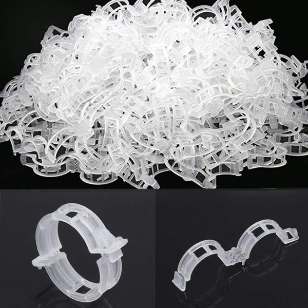 300 piece set of white gardening vine clips for securing flowers, tomatoes, and orchid stems