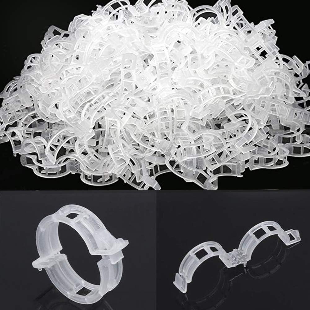 300 piece set of white gardening vine clips for securing flowers, tomatoes, and orchid stems