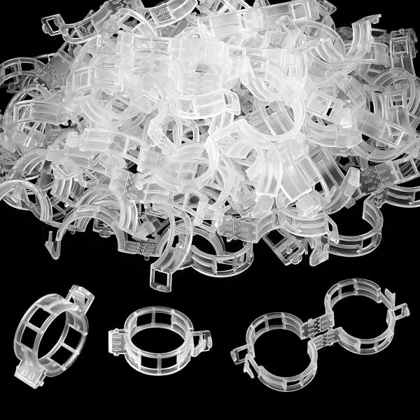 200 piece set of plastic plant support clips for securing tomatoes, grapevines, and vegetable vines